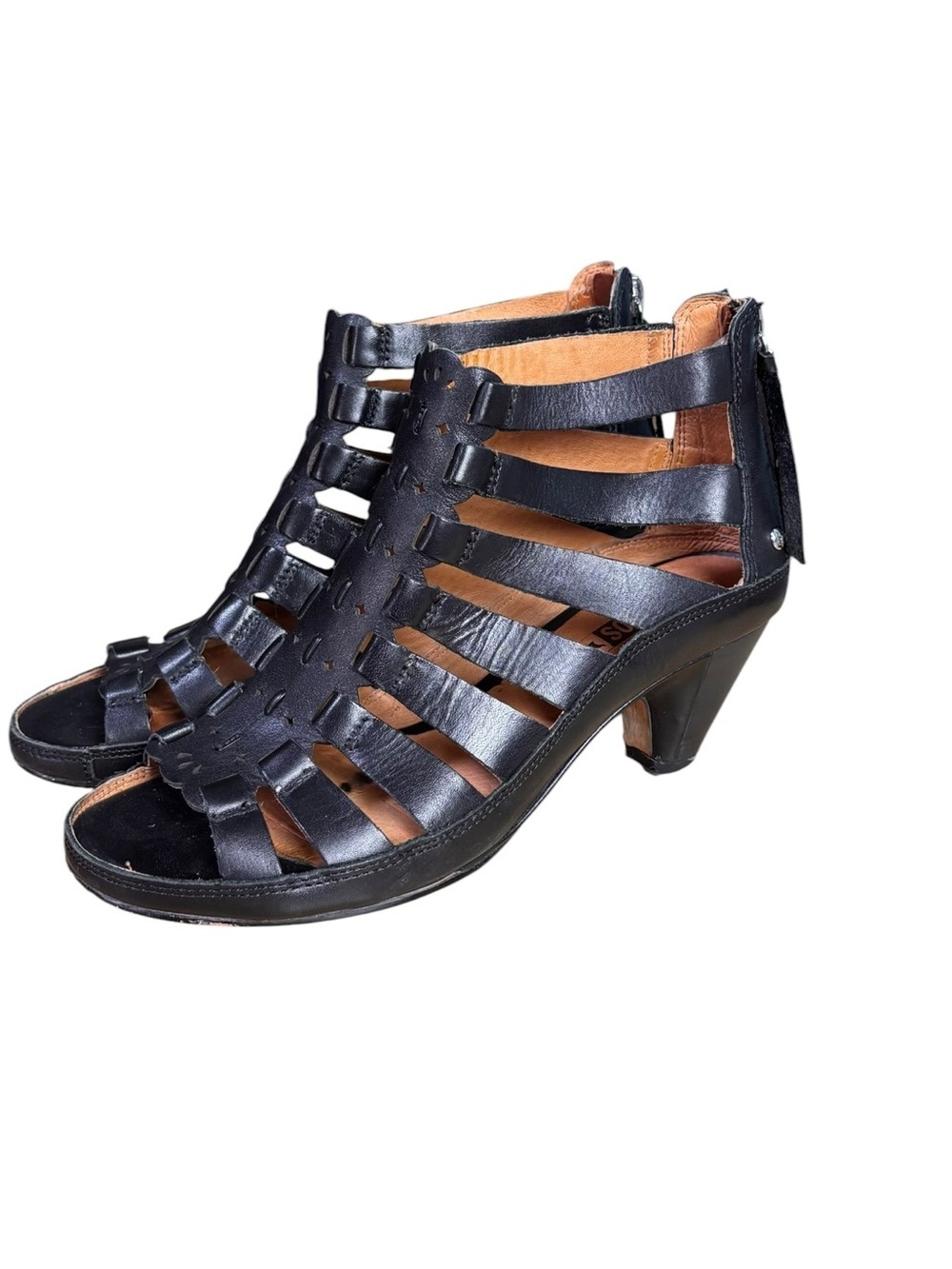 Pikolinos Java W5A-1701 Black Leather Gladiator Caged Booties EU 36/US 5.5-6